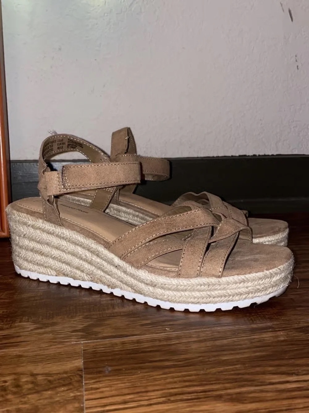 Time and Tru Tan Espadrille Wedge Sandals